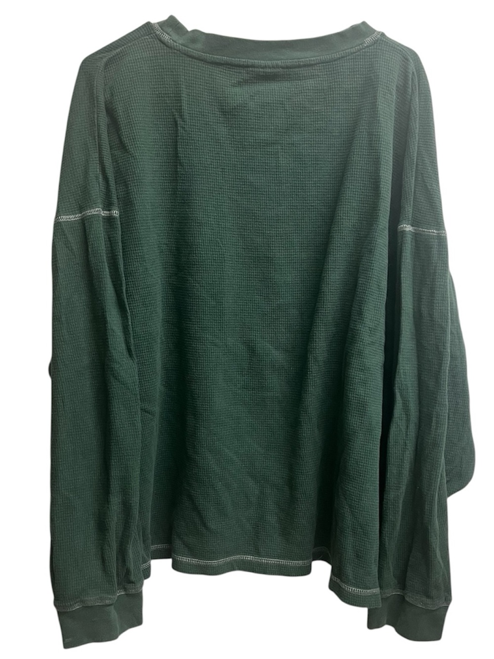 NCAA Oregon Ducks Athletics Green Waffle Knit Long Sleeve Sweatshirt SZ 3XL - Picture 2 of 3
